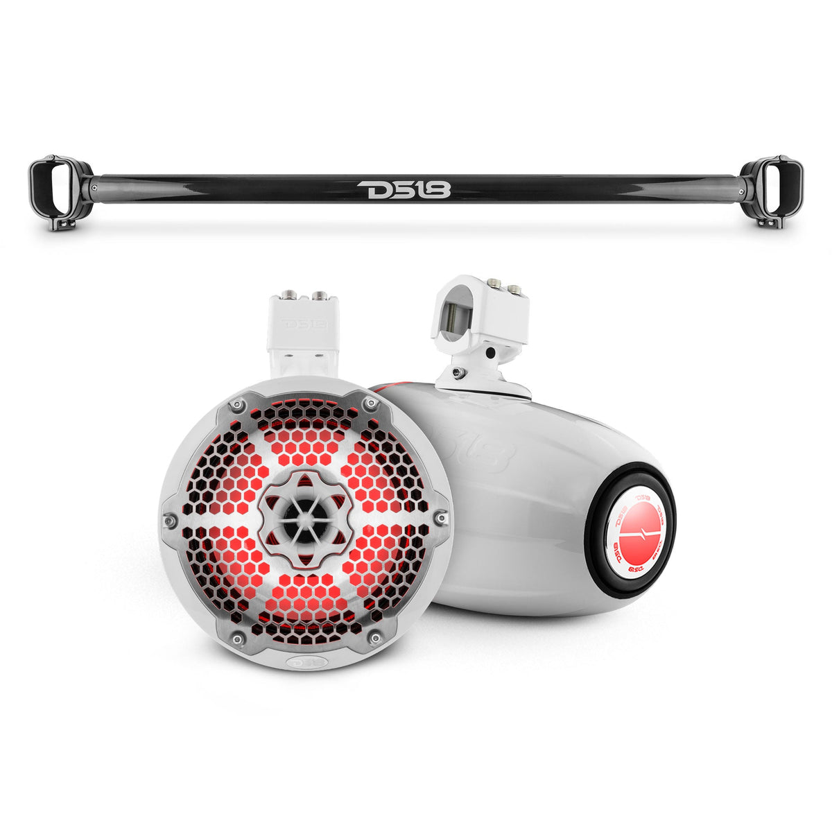 Bronco 6th Gen Mounting Tube Bundle with Dual 8" Marine Tower Speakers with RGB LED Lights - DS18