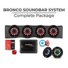 Bronco 6th Gen 4 Door Rear Mount Sound Bar System Complete Package. - DS18