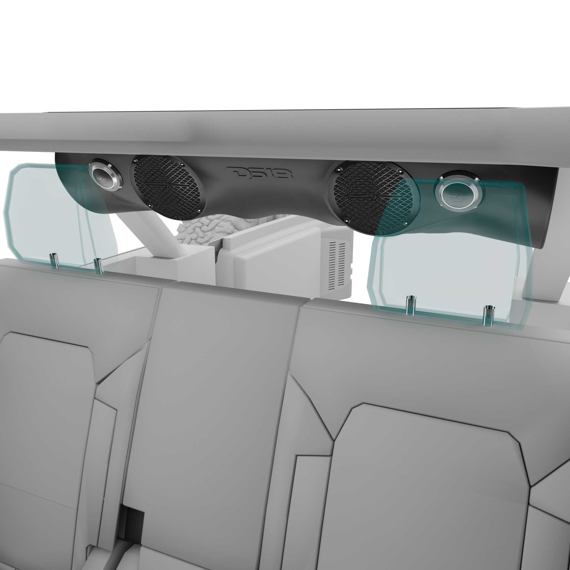 Bronco 6th Gen Rear Overhead Soundbar Loaded – 6 Coaxial Midrange Speakers, Dual Hybrid Tweeters & Multi-Channel Amplifier