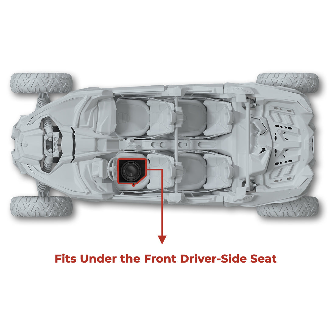 Can-Am 10” Under-Seat Subwoofer Enclosure for 2-Door & 4-Door Maverick X3 (2017-Up) - Front Driver Side - DS18