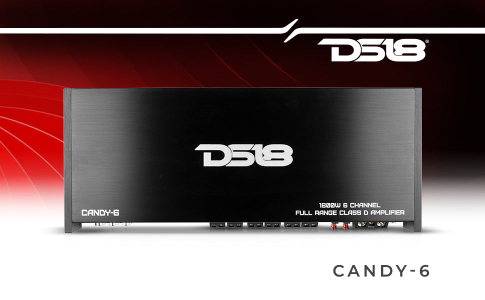 DS18 CANDY-6 Full-Range Class D 6-Channel Car Amplifier 1800 Watts - DS18