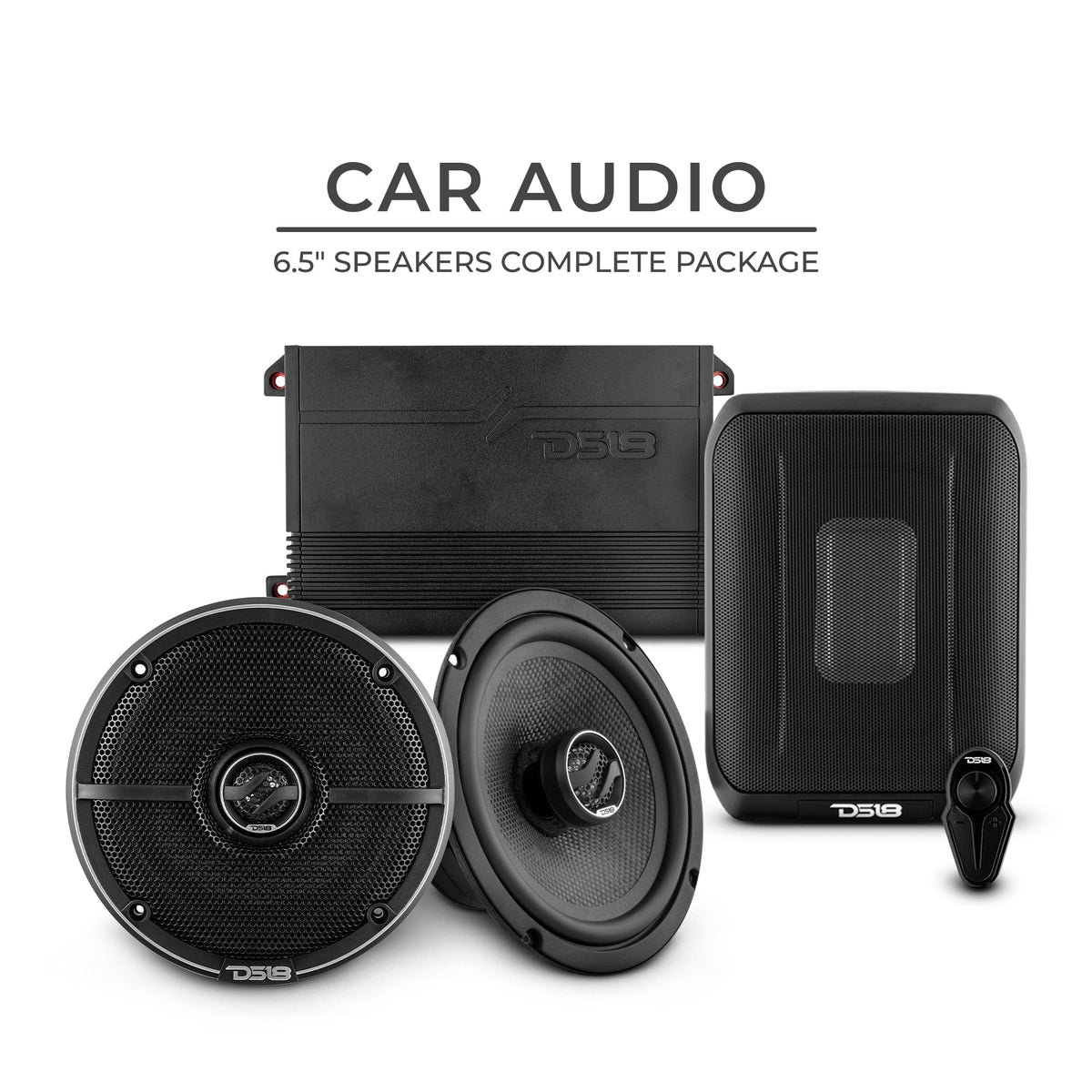 DS18 CARPK-3 Complete 6.5 Sound System With Included Booming Under The Seat Powered Sub - DS18