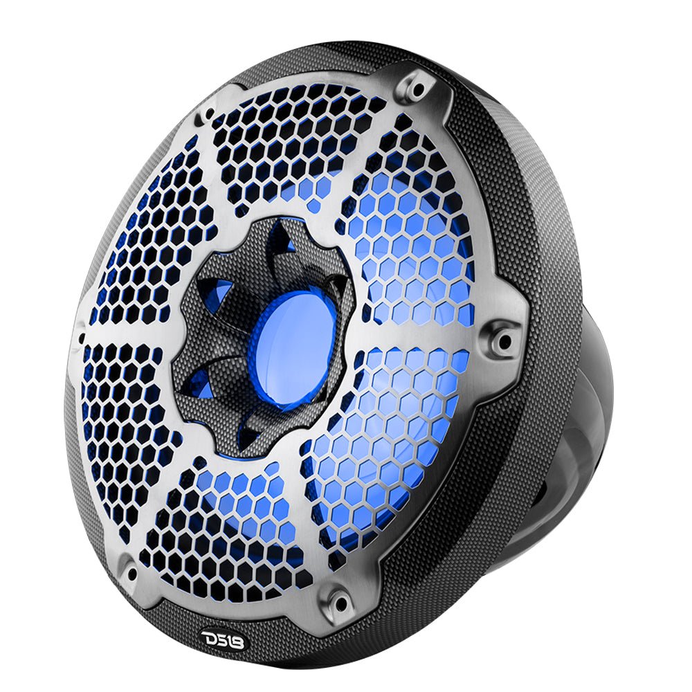 NXL 10" Marine Subwoofer With LED RGB Lights 300 Watts Rms SVC 4-Ohm -Black Carbon Fiber - DS18