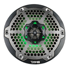 NXL 6.5" 2-Way Coaxial Marine Speaker With LED RGB Lights 100 Watts Rms 4-Ohm - Black Carbon Fiber - DS18
