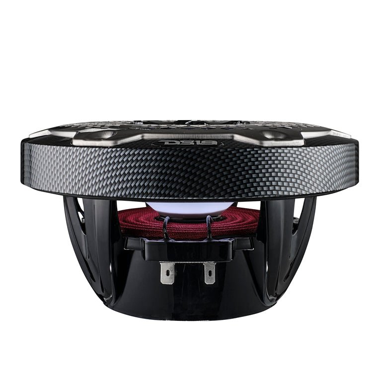 NXL 6.5" 2-Way Coaxial Marine Speaker With LED RGB Lights 100 Watts Rms 4-Ohm - Black Carbon Fiber - DS18