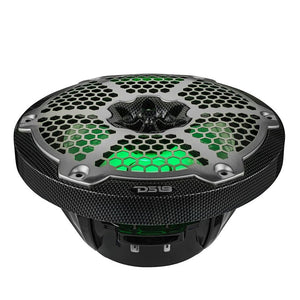 NXL 8" 2-Way Coaxial Marine Speaker With LED RGB Lights 125 Watts Rms 4-Ohm - Black Carbon Fiber - DS18