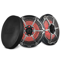 NXL 8" 2-Way Coaxial Marine Speaker With LED RGB Lights 125 Watts Rms 4-Ohm - Black Carbon Fiber - DS18