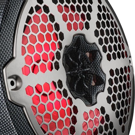 NXL 8" 2-Way Coaxial Marine Speaker With LED RGB Lights 125 Watts Rms 4-Ohm - Black Carbon Fiber - DS18