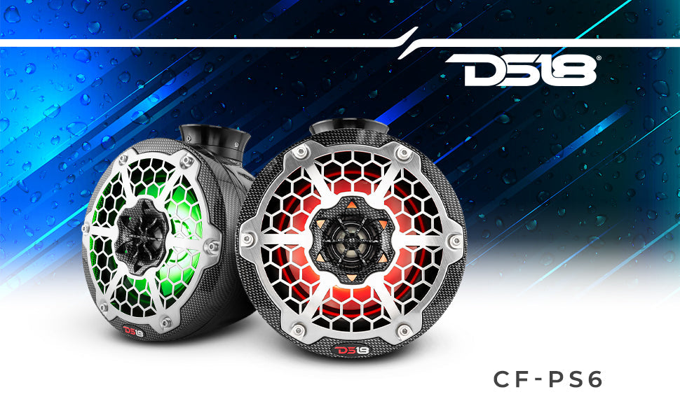 NXL 6.5" Pod 300W Speaker with Integrated RGB LED Lights (Pair) - Perfect for Jet Skis - DS18