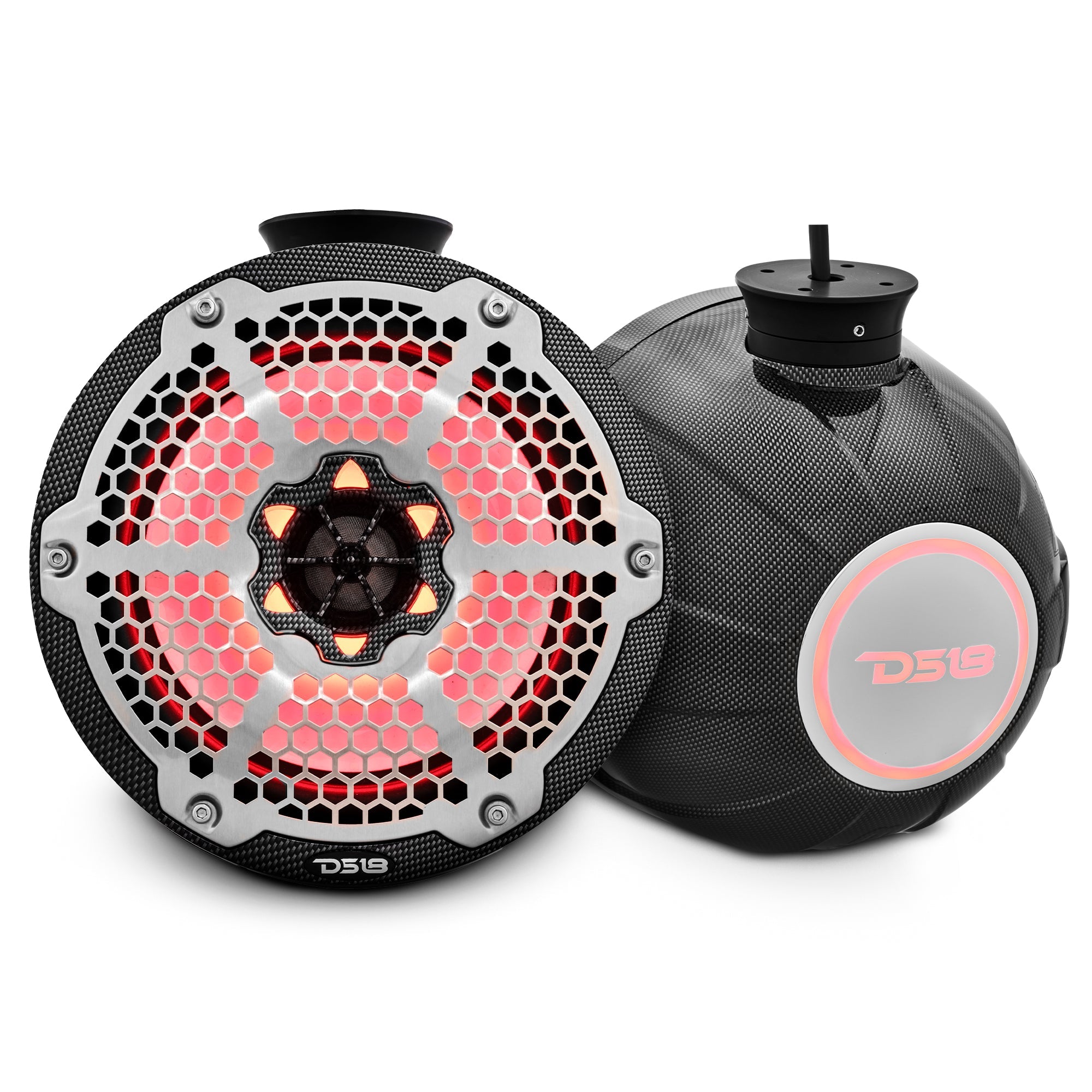 NXL 8" Pod 375W Speaker with Integrated RGB LED Lights (Pair) - Perfect for Jet Skis - DS18