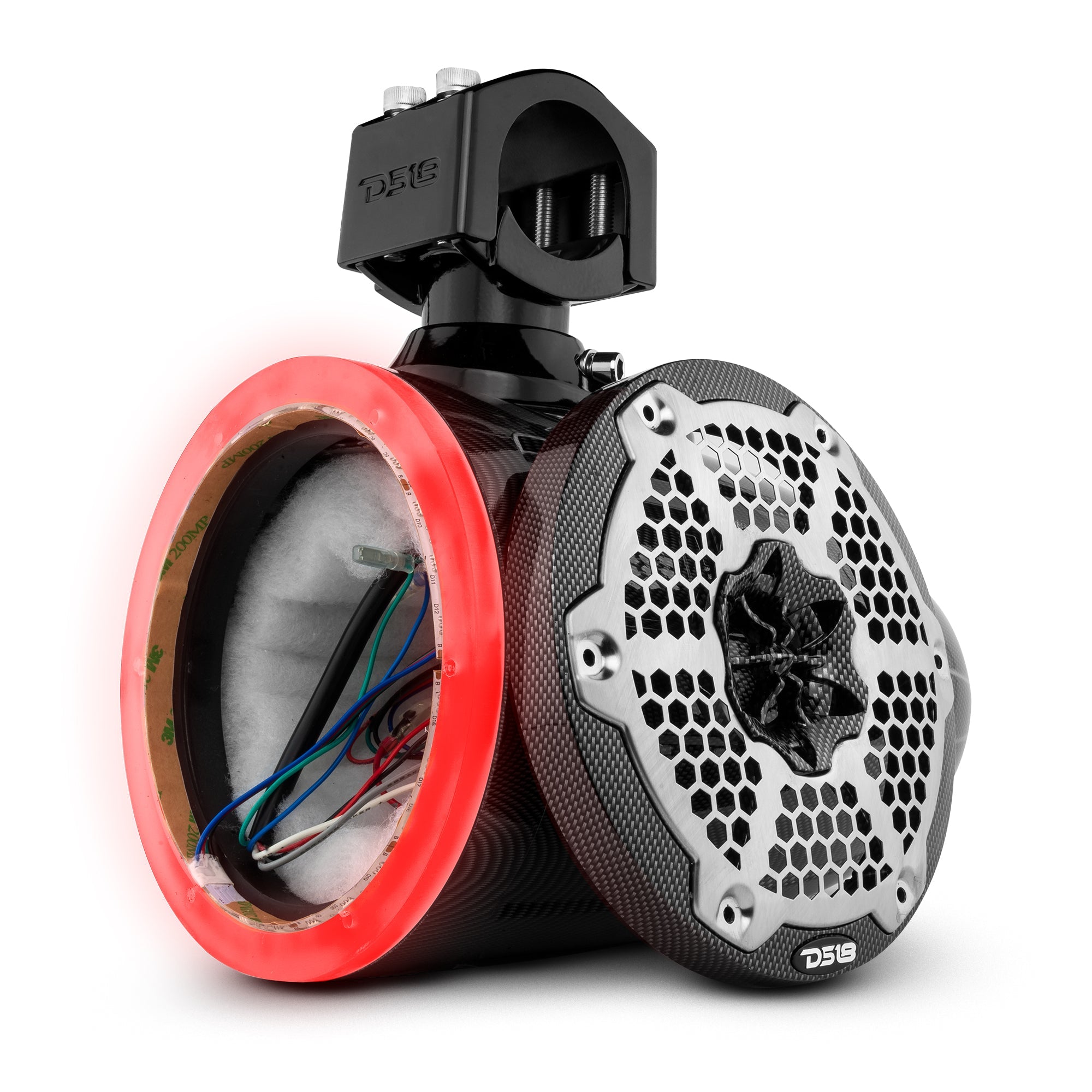 NXL 6.5" Marine and Powersports Empty Tower LED RGB Lights -Black Carbon Fiber - DS18