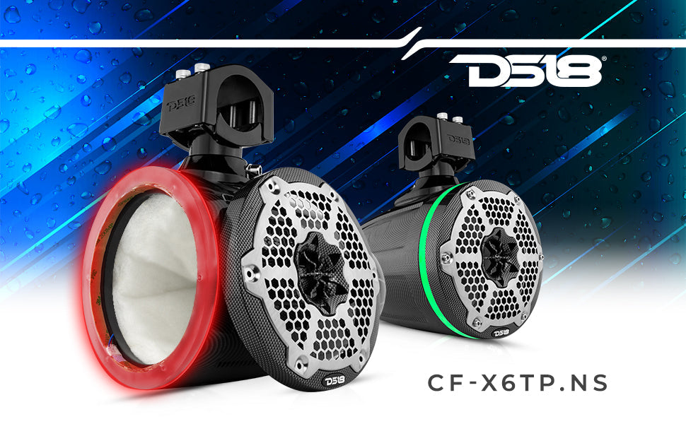 NXL 6.5" Marine and Powersports Empty Tower LED RGB Lights -Black Carbon Fiber - DS18