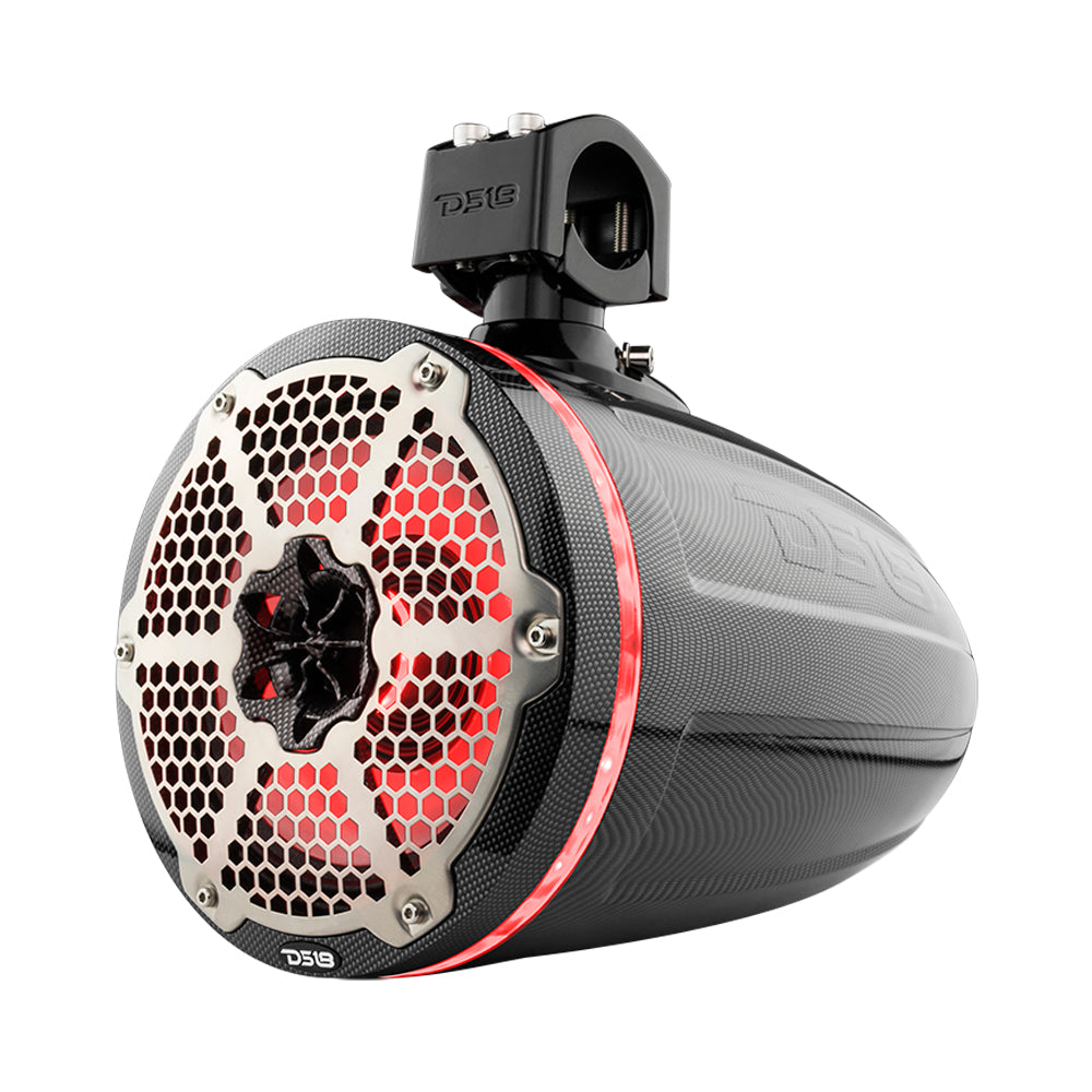 Bronco 6th Gen Roll Bar Audio Bundle – 8" Marine Tower Speakers with RGB LED Lights, OEM Roll Bar Mounting Clamps & Amplifier