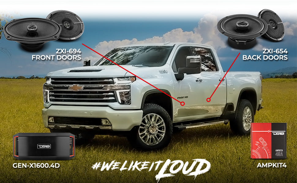 2016-2021 Chevy Silverado 2500 HD Crew and Extended Cab Front and Back Doors Speakers Good Upgrade/Replacement Package 1600