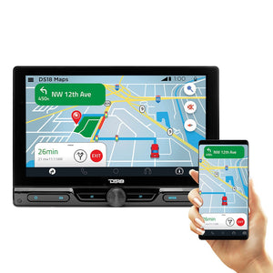 10.5" Floating Adjustable Modular Touchscreen Mechless Single-DIN Head Unit with Bluetooth, Mirror Link and USB - DS18