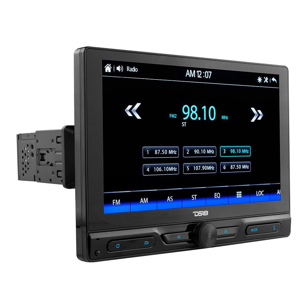 10.5" Floating Adjustable Modular Touchscreen Mechless Single-DIN Head Unit with Bluetooth, Mirror Link and USB - DS18