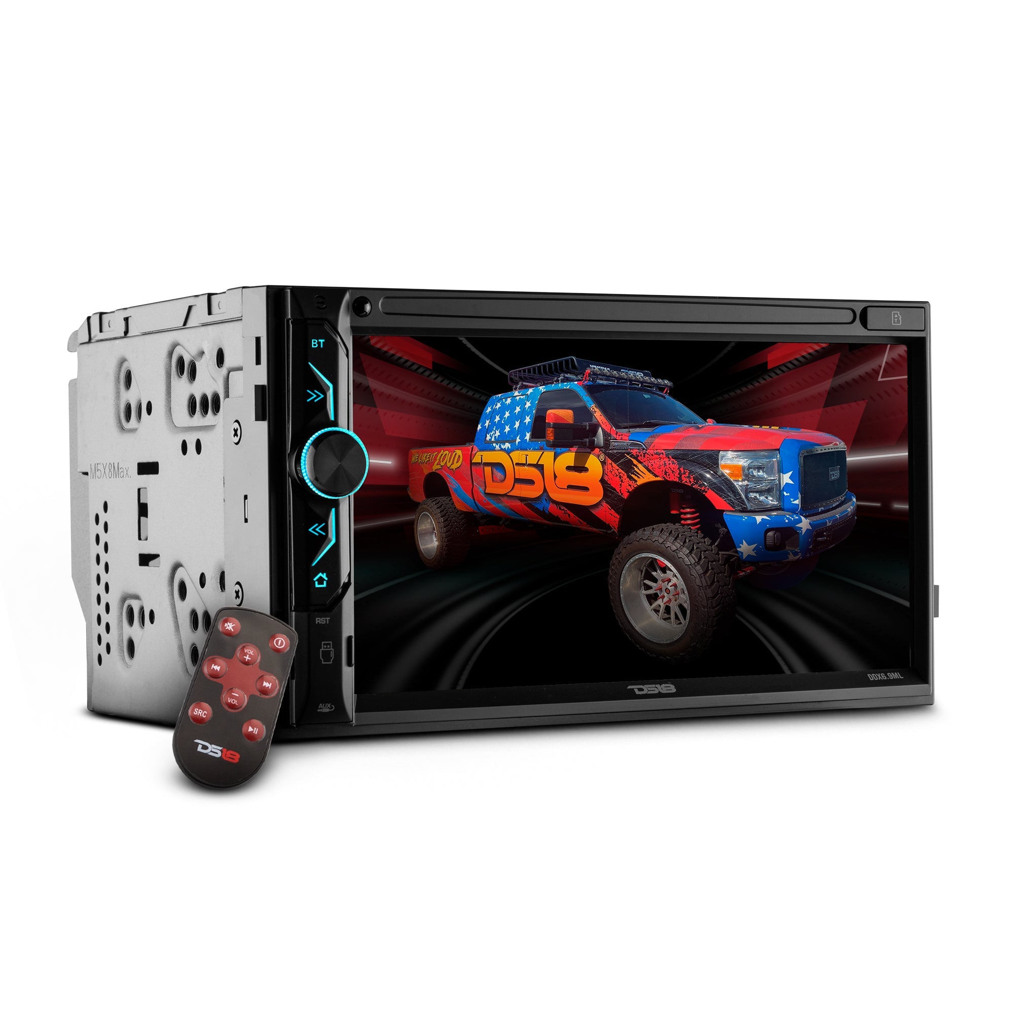 6.9" Touchscreen Double-DIN Headunit with DVD, Bluetooth, USB and Mirror Link - DS18