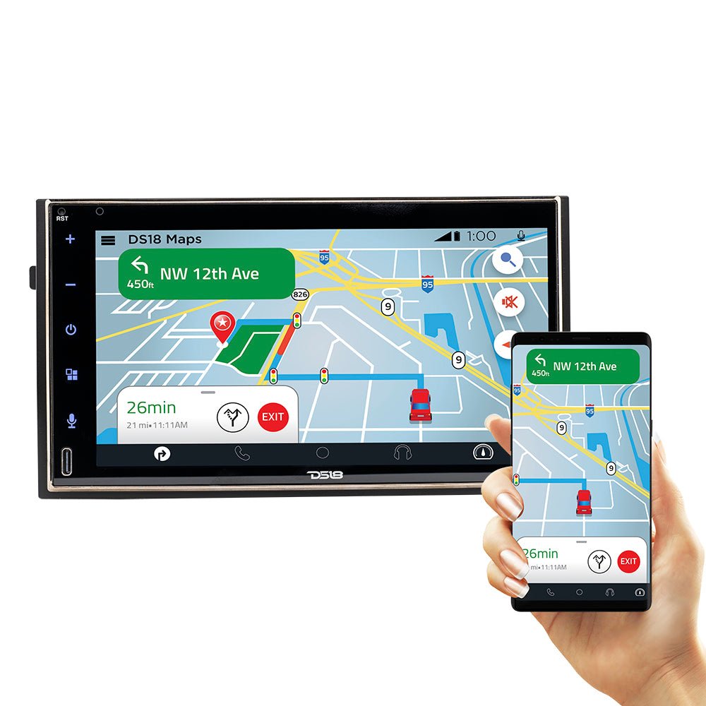 7" Touchscreen Mechless Double-DIN Headunit with Bluetooth, USB, Mirror Link And Car play - DS18