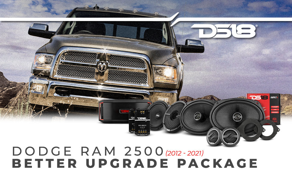DS18 2012-2021 RAM 2500 Crew and Quad Cab Front and Back Doors Speakers Better Upgrade/Replacement Package 1600 Watts - DS18