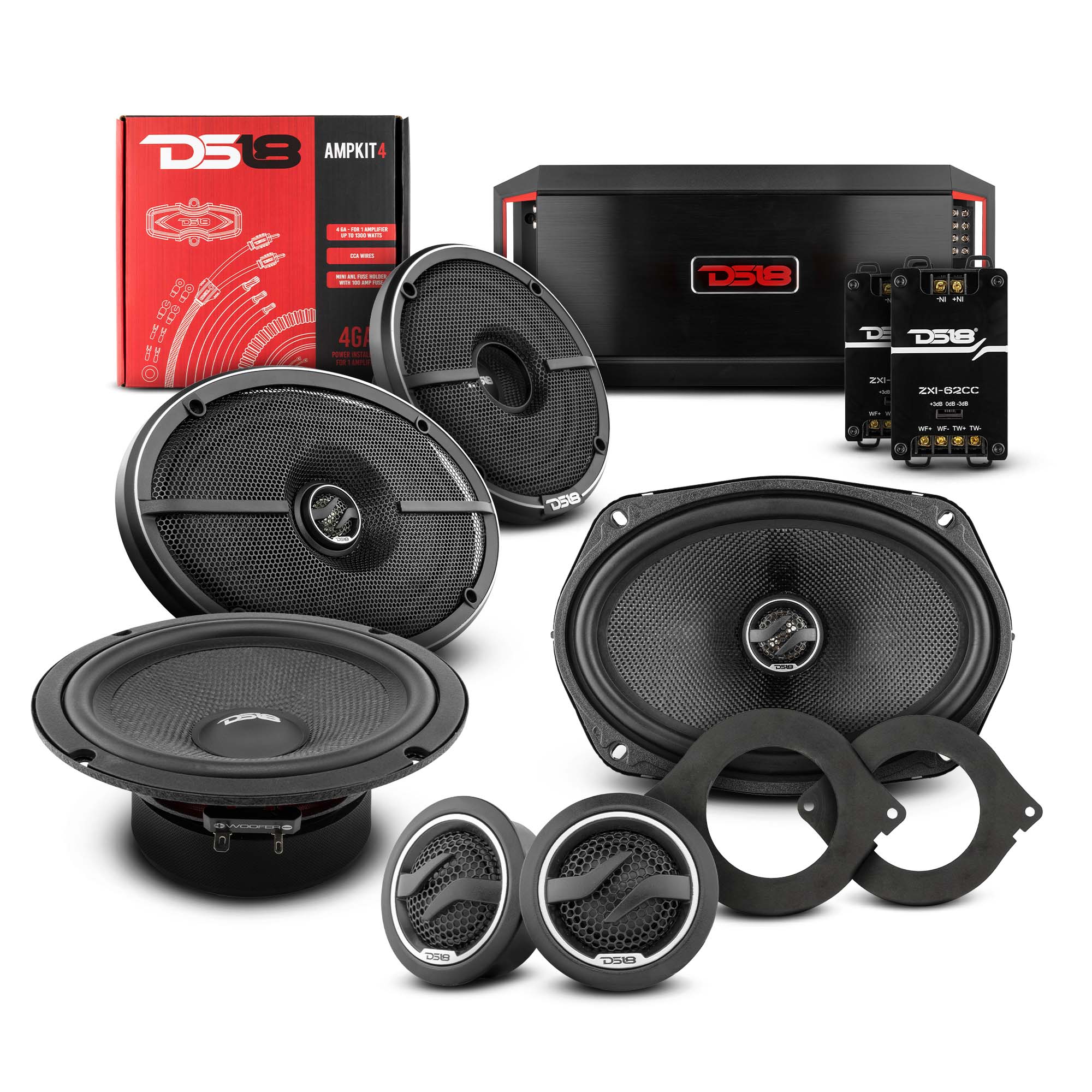 DS18 2012-2021 RAM 2500 Crew and Quad Cab Front and Back Doors Speakers Better Upgrade/Replacement Package 1600 Watts - DS18
