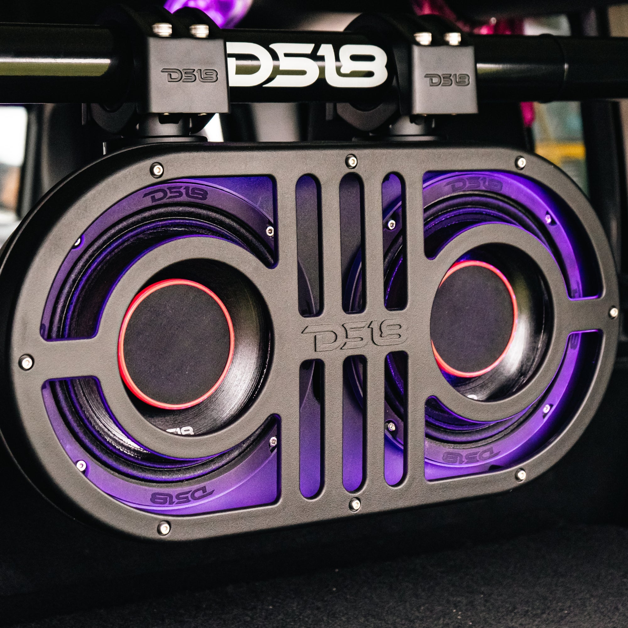 Dual 8" Marine and Powersports PRO Roll Cage Sound Bar System with Built in LED RGB Lights 500 Watts Rms ( 2 x PRO-HY8.4B
