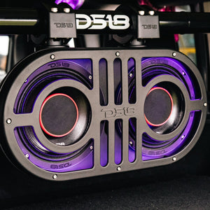 Dual 8" Marine and Powersports PRO Roll Cage Sound Bar System with Built in LED RGB Lights 500 Watts Rms ( 2 x PRO-HY8.4B