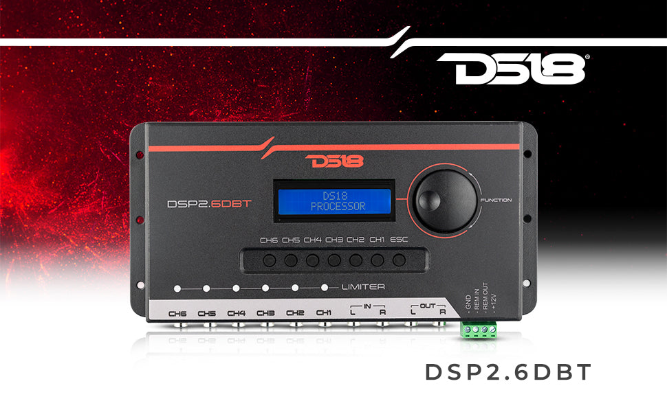 2-Channel In and 6-Channel Out Digital Sound Processor (DSP) with Bluetooth and LCD Screen - DS18