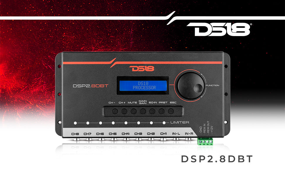 2-Channel In and 8-Channel Out Digital Sound Processor (DSP) with Bluetooth and LCD Screen - DS18