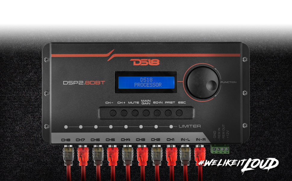 2-Channel In and 8-Channel Out Digital Sound Processor (DSP) with Bluetooth and LCD Screen - DS18