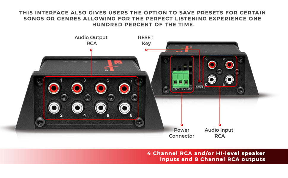 4-Channel In and 8-Channel Out Digital Sound Processor (DSP) with Bluetooth - DS18