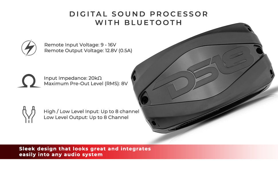 8-Channel In and 8-Channel Out Digital Sound Processor (DSP) with Bluetooth - DS18