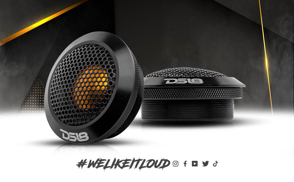 2.2" Dome Neodymium Tweeter with Aluminum Body 30 Watts 1" Titanium 4-Ohm Vc - DS18