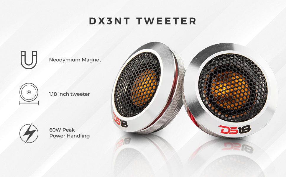 DX 6.5" 3- Way Neodymium Component Speaker System With Carbon Fiber Cone 290 Watts Rms 4-Ohm - DS18