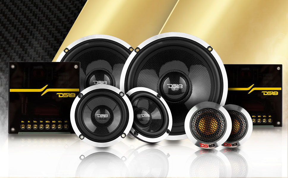 DX 6.5" 3- Way Neodymium Component Speaker System With Carbon Fiber Cone 290 Watts Rms 4-Ohm - DS18