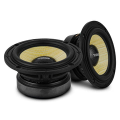 DXQ 3.5” Midrange Speaker with Yellow Straw + Composite Foam Cone | 60W RMS 4-Ohm - DS18