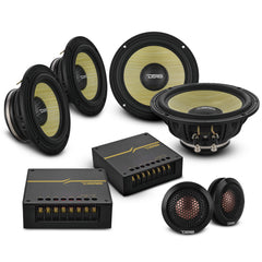 DXQ 6.5" 3-Way Component Speaker Set with Neodymium Magnet and Yellow Straw + Composite Foam Cone | | 180W RMS 4-Ohm - DS18