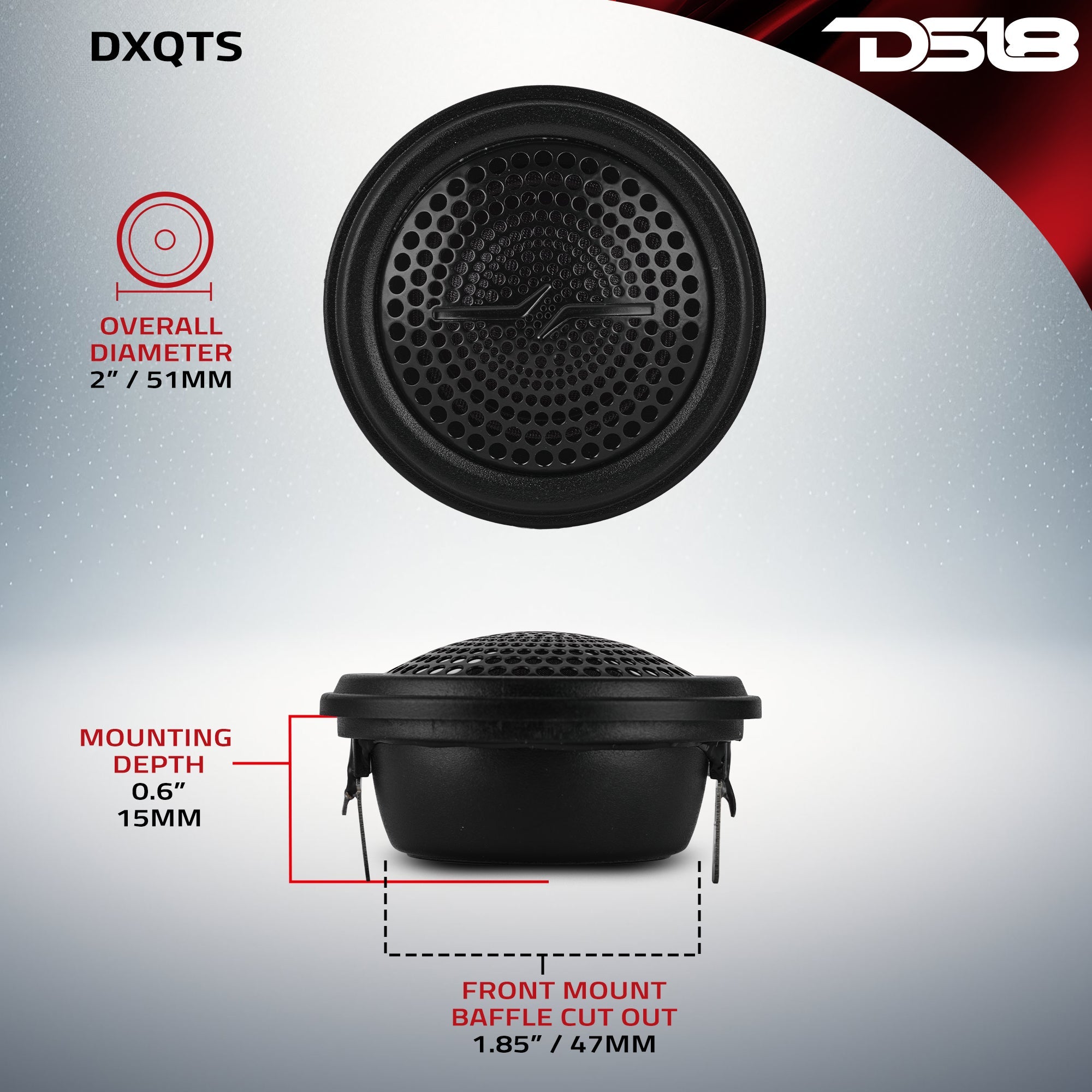 2" Silk Dome Tweeter with Neodymium Magnet | 30W RMS 4-Ohm - DS18