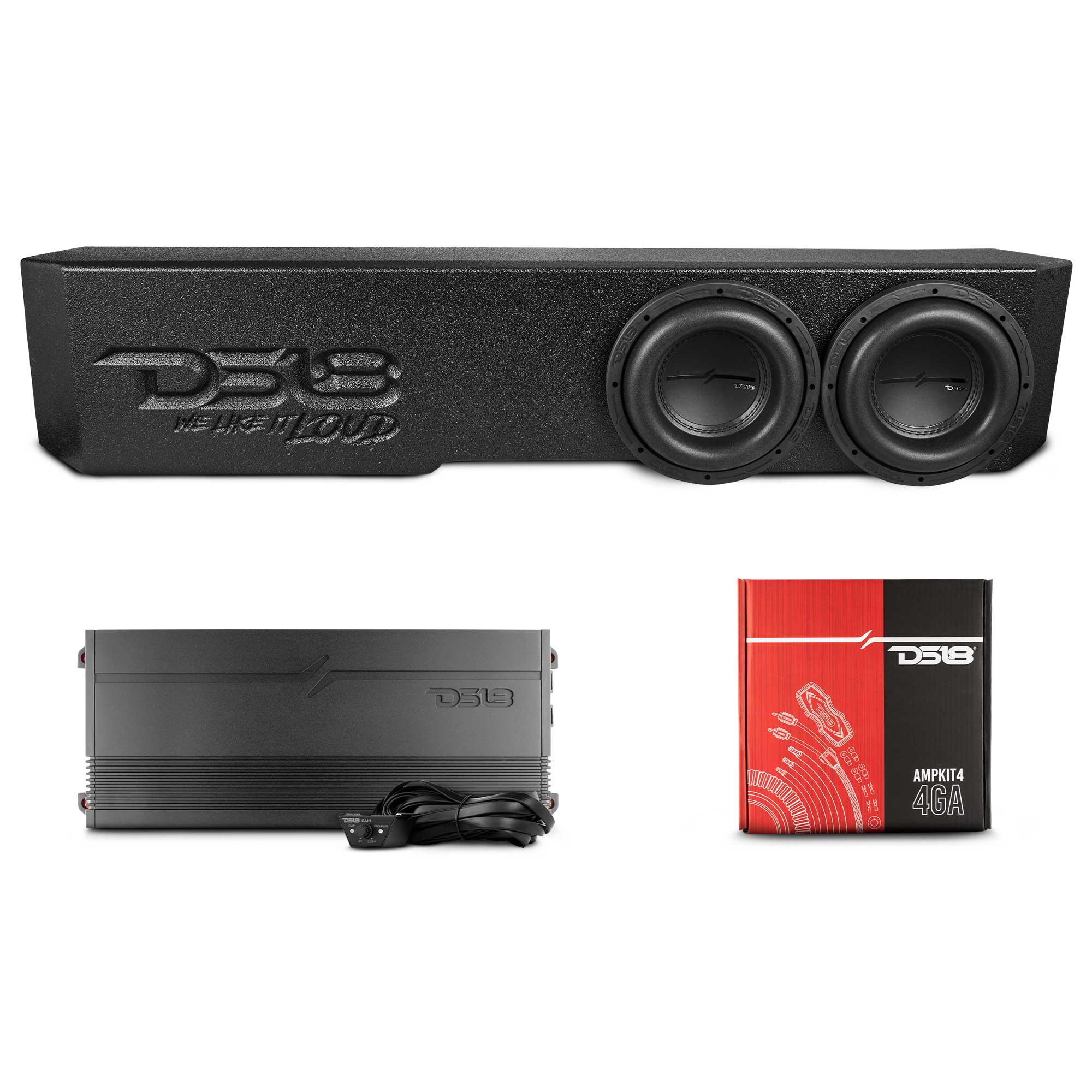 2018-2026 Jeep Gladiator Dual 8” Ported Subwoofer Under Seat Enclosure with Amplifier - DS18
