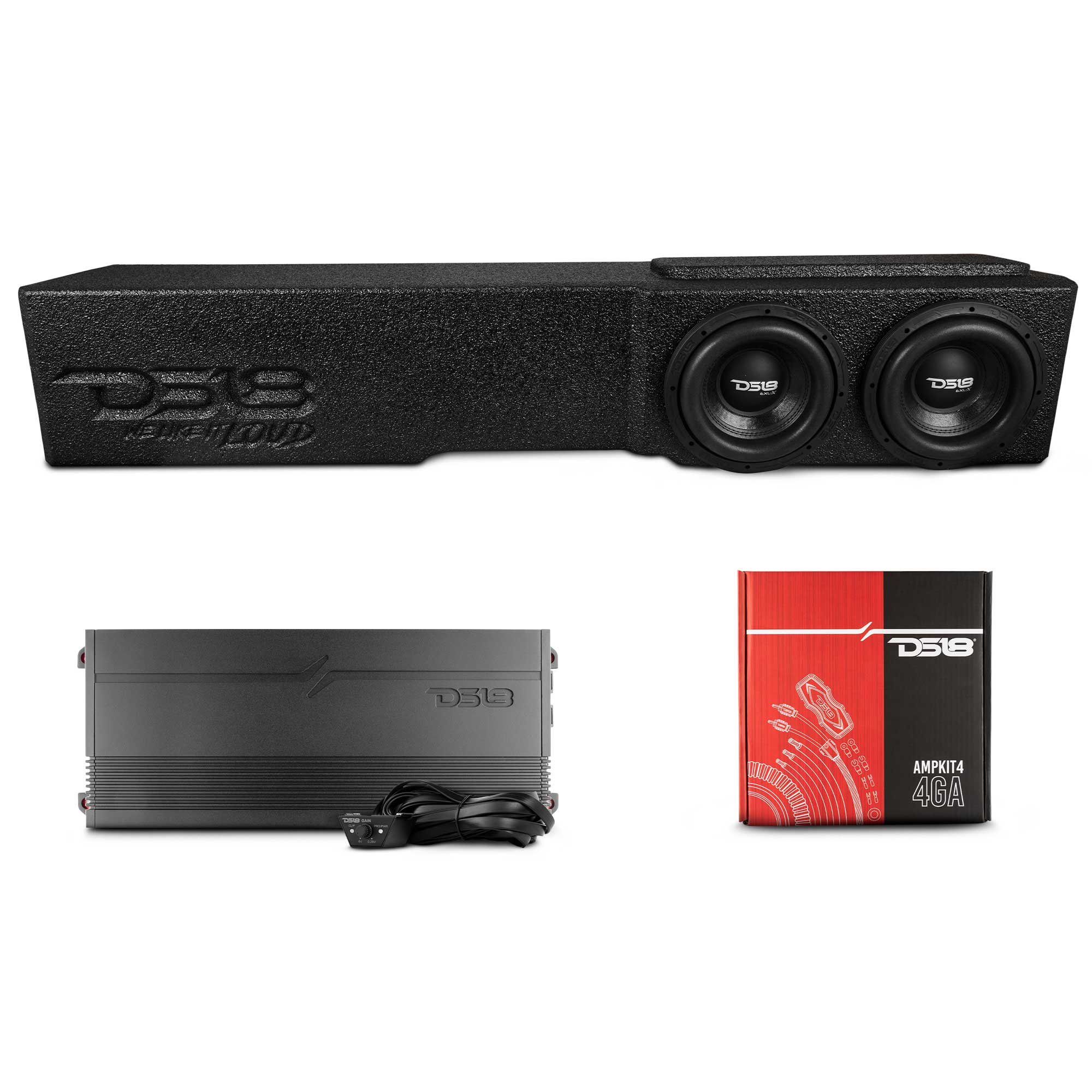 Loaded 2 x 8" Subwoofer Enclosure for Chevy/GMC Crew Cabs (2007-2026) and Ford F-150/Super Duty Crew Cabs (2009-2026) - DS18