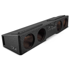 Subwoofer Enclosure for 2007-2026 Chevy/GMC and 2009-2026 Ford F-150/Super Duty Crew Cabs, Quad 8" Under Rear Seat Front-Fire