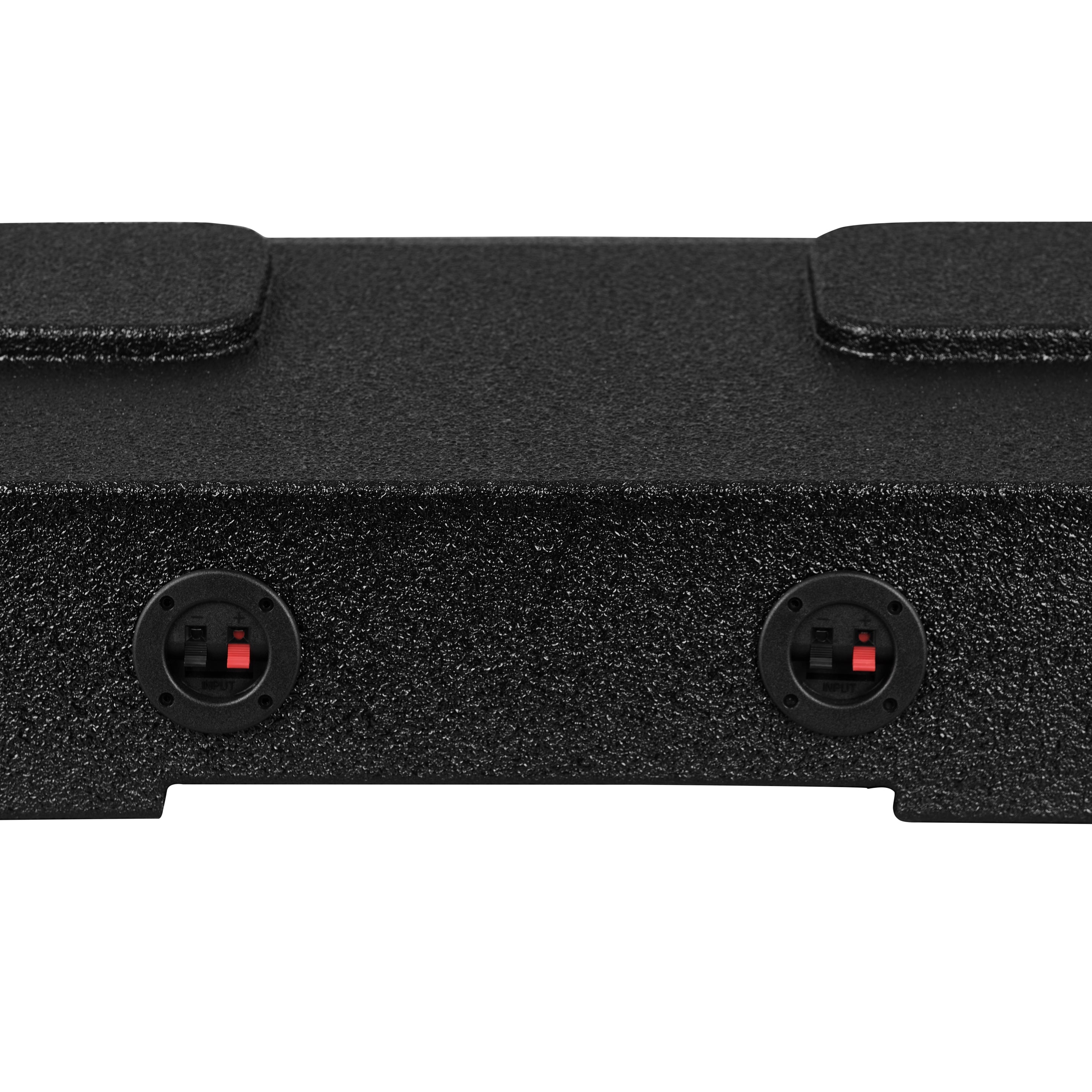 Subwoofer Enclosure for 2007-2026 Chevy/GMC and 2009-2026 Ford F-150/Super Duty Crew Cabs, Quad 8" Under Rear Seat Front-Fire
