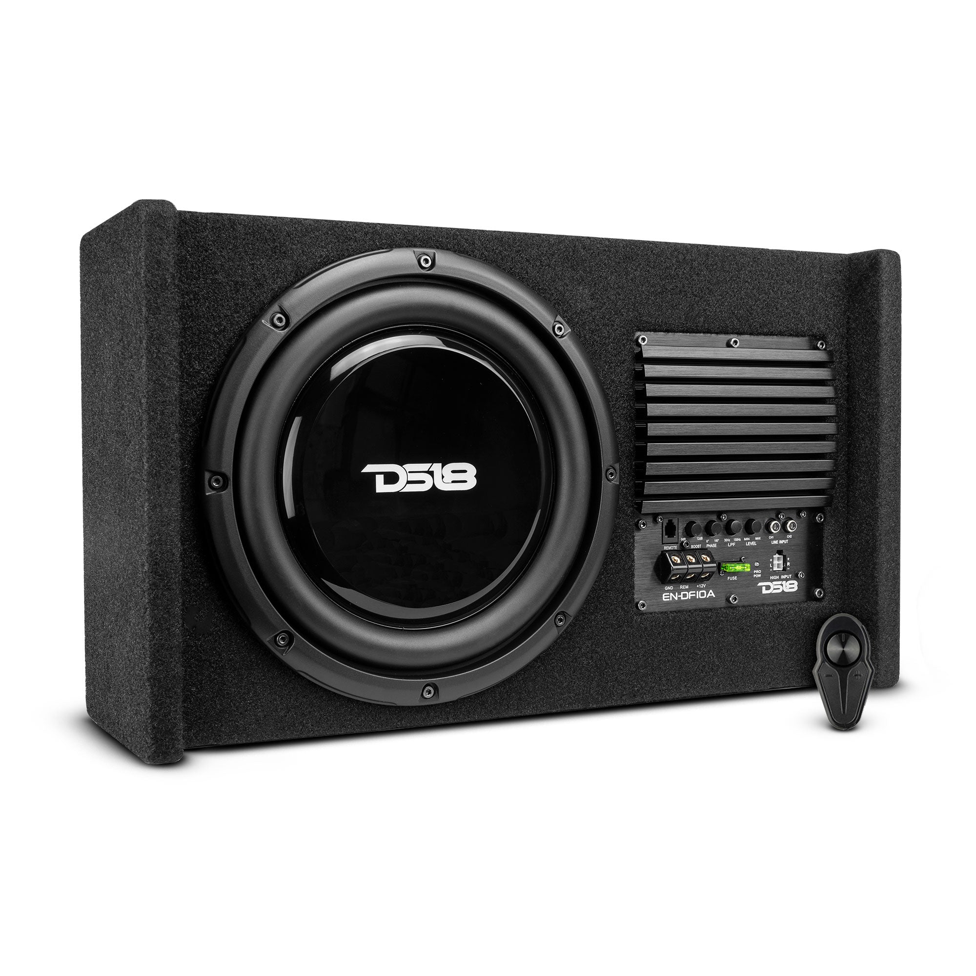 10" Loaded Amplified Shallow Down Fire Subwoofer Enclosure 250 Watts Rms - DS18