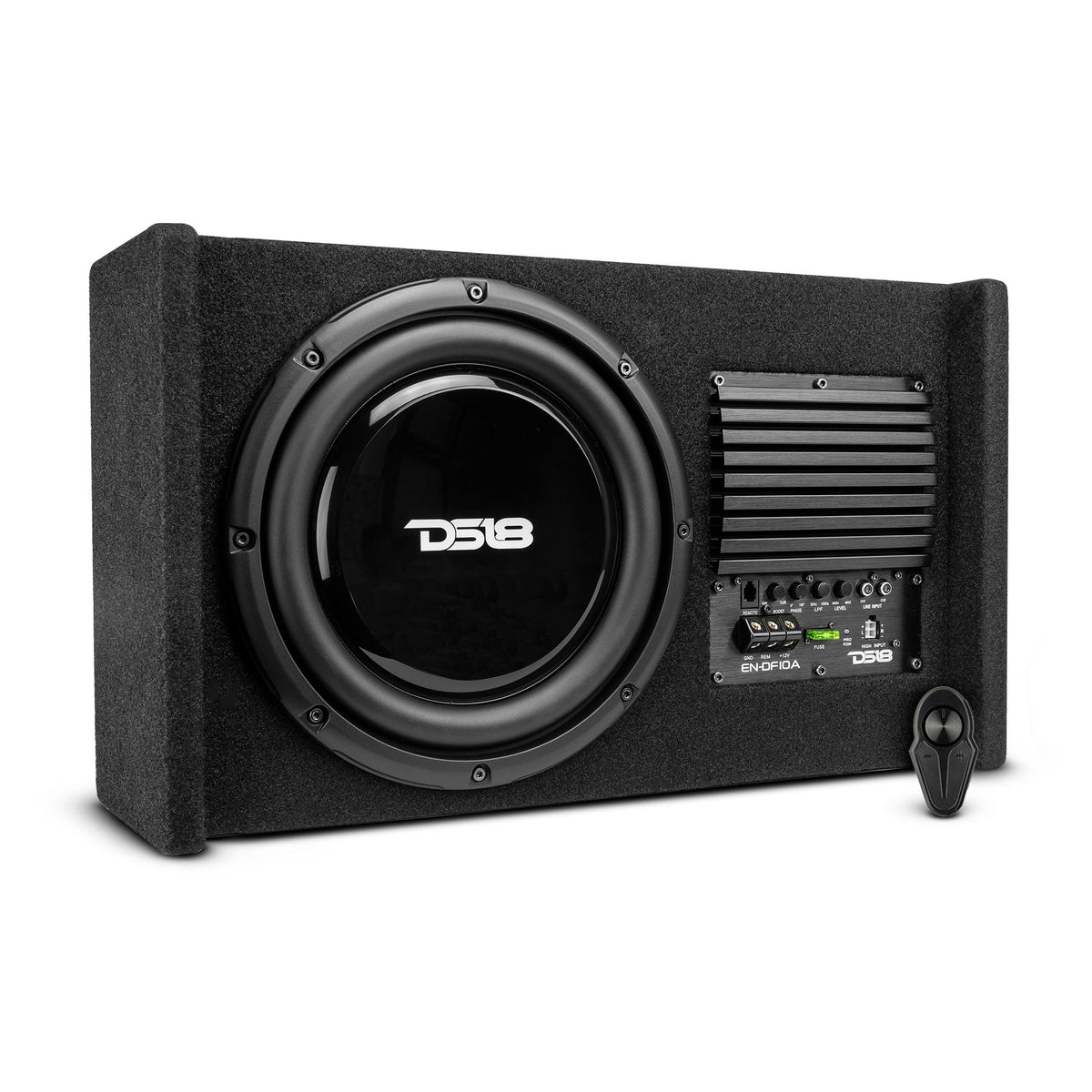 10" Loaded Amplified Shallow Down Fire Subwoofer Enclosure 250 Watts Rms - DS18