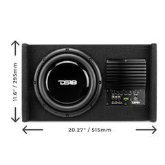 10" Loaded Amplified Shallow Down Fire Subwoofer Enclosure 250 Watts Rms - DS18
