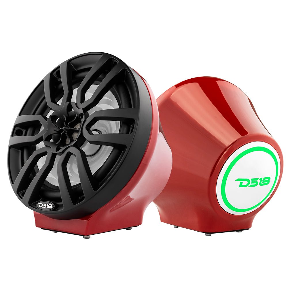 8” Universal Flat Mount Kick Panel Speaker Pod – Jet Skis, Jeeps, Motorcycles – RGB LED Lights - DS18