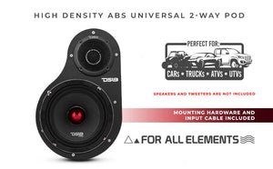 High Density Abs 2-Way Universal Pod 1 X 6.5" Loudspeaker and 1 x 1.5" Tweeter - DS18