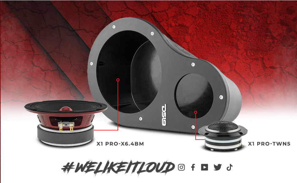 High Density Abs 2-Way Universal Pod 1 X 6.5" Loudspeaker and 1 x 1.5" Tweeter - DS18