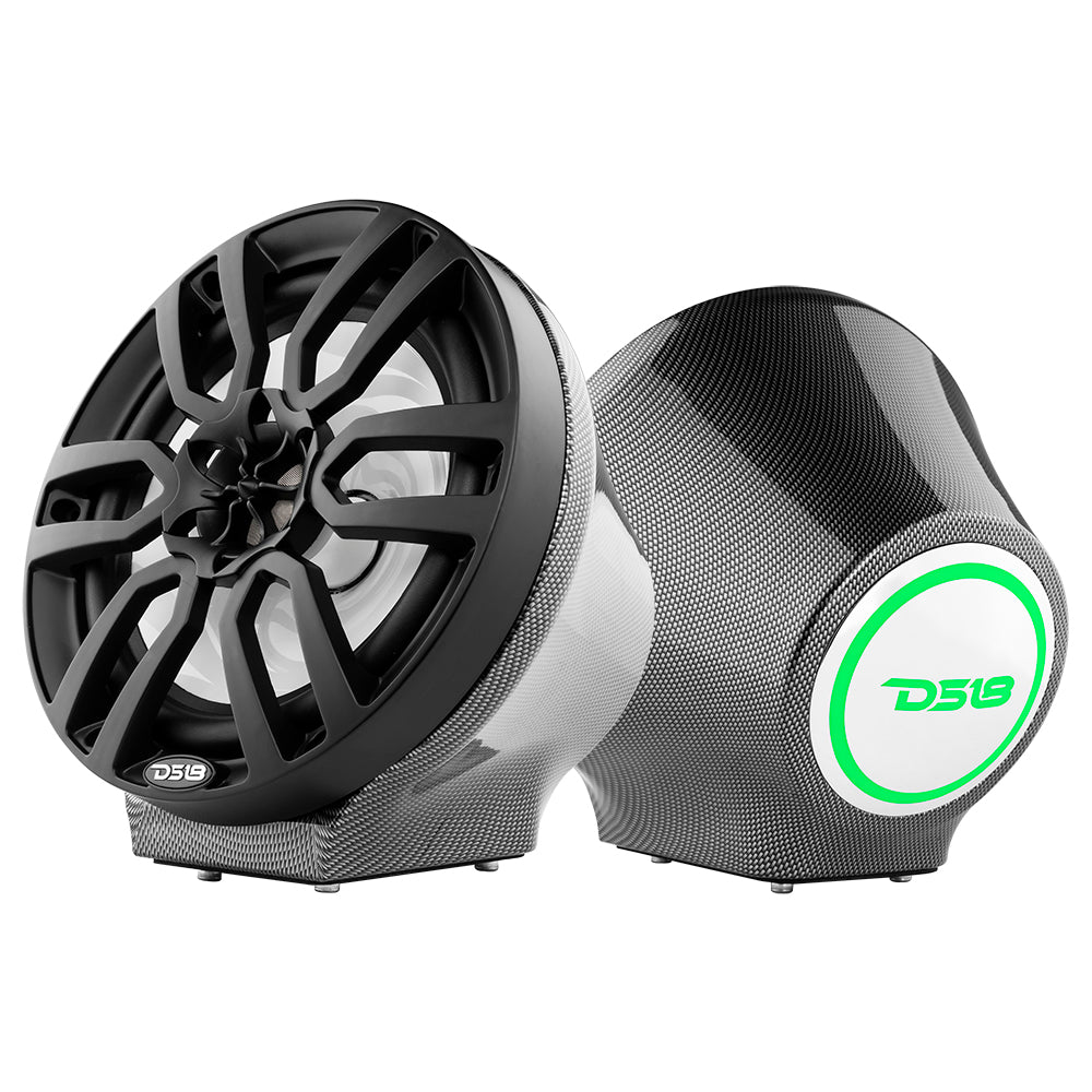 8” Universal Flat Mount Kick Panel Speaker Pod – Jet Skis, Jeeps, Motorcycles – RGB LED Lights - DS18