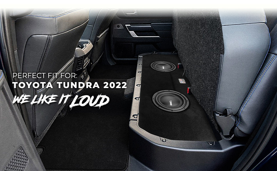 Dual 10" Loaded Subwoofer Enclosure for Tundra 2022 and Up Double Cab and Crew Max With subwoofers and Amplifier (2 X