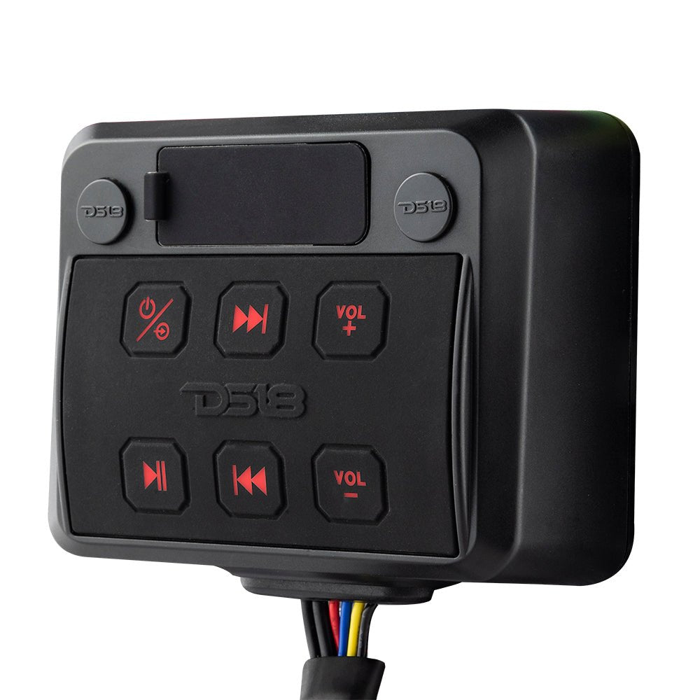 Marine And Powersports Waterproof Receiver Enclosure with Bluetooth, AUX Input, USB Player and Controls - DS18